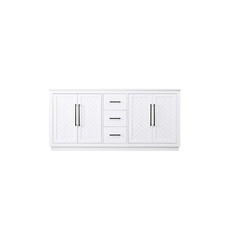 Elegant Kitchen and Bath 72 inch Double Bathroom Vanity in White