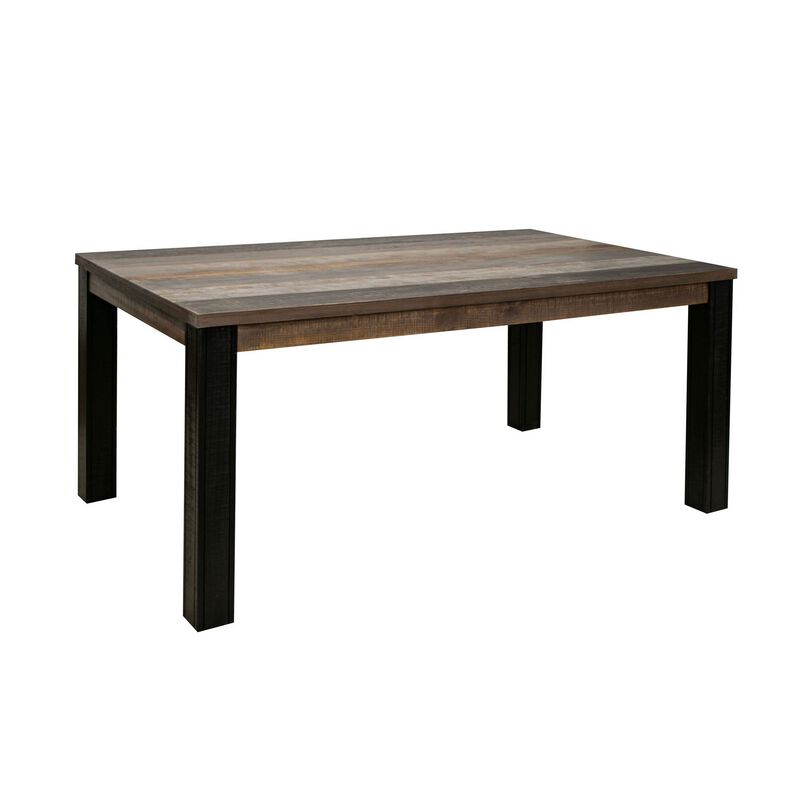 Pola 65 Inch Dining Table, Rectangular Top, Transitional Gray Brown Wood image number 0