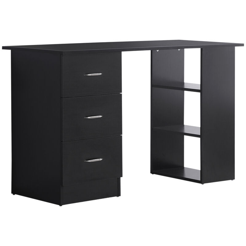 Hivvago 47" Computer Desk with Bookcase and 3 Drawers image number 0