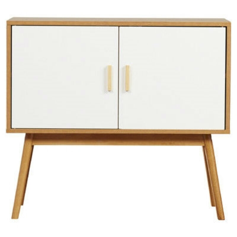 Storage Console Table with Solid Wood Legs &ndash; Mid-Century Modern Style for a Chic Home