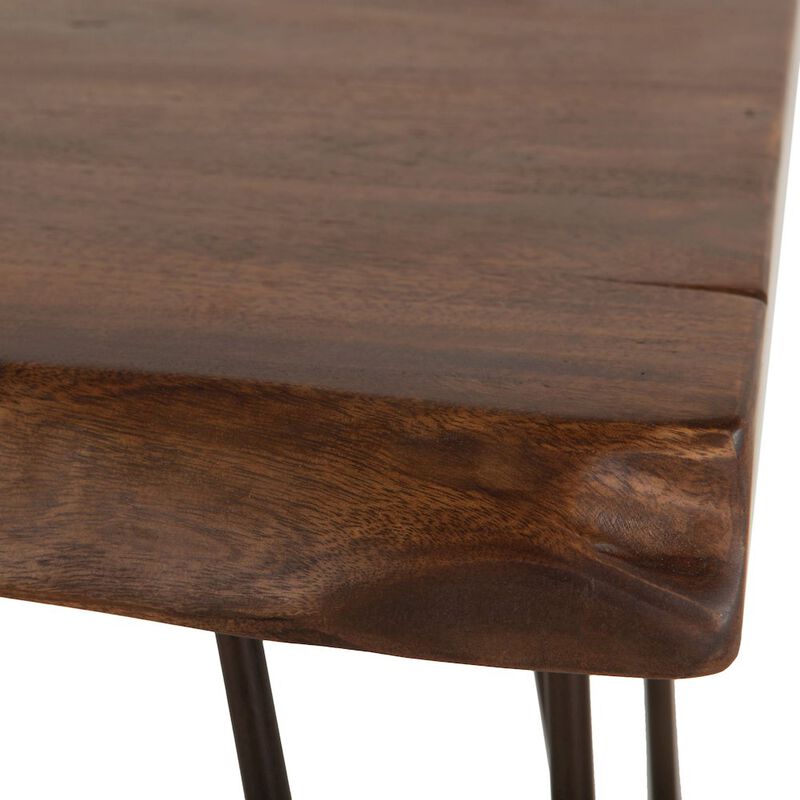 World Interiors Grandby 26" Side Table in Acacia with Walnut Finish image number 2