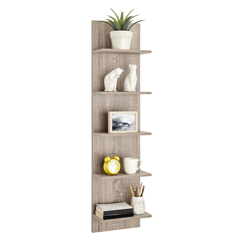Five-Tier Wide Column Wall Shelf