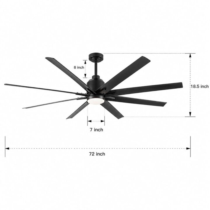 ELEMENT ACE Indoor Smart Ceiling Fan with LED Light, App Remote Control, Quiet DC Motor and Reversible Airflow Design