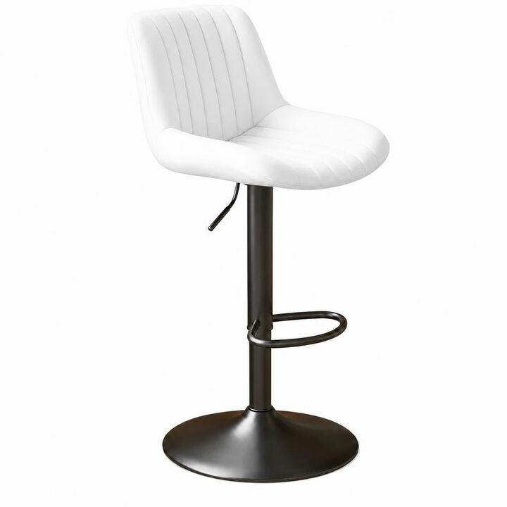 Swivel Bar Stools Set of 2, Upholstered Counter Height Bar Stools with Back and Footrest, 360 Degree Swivel Kitchen Island Chairs, Modern Barstools for Kitchen Counter, Home Bar, Dining