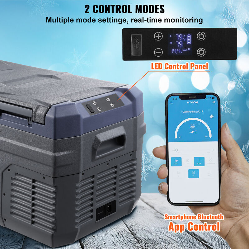 VEVOR Portable Car Refrigerator Freezer Compressor 25 L Dual Zone for Car Home image number 3