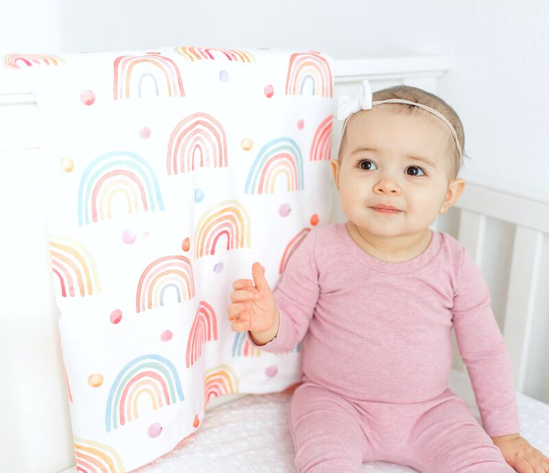 Honey Lemonade - Premium Baby & Toddler Minky Blanket (Rainbow)