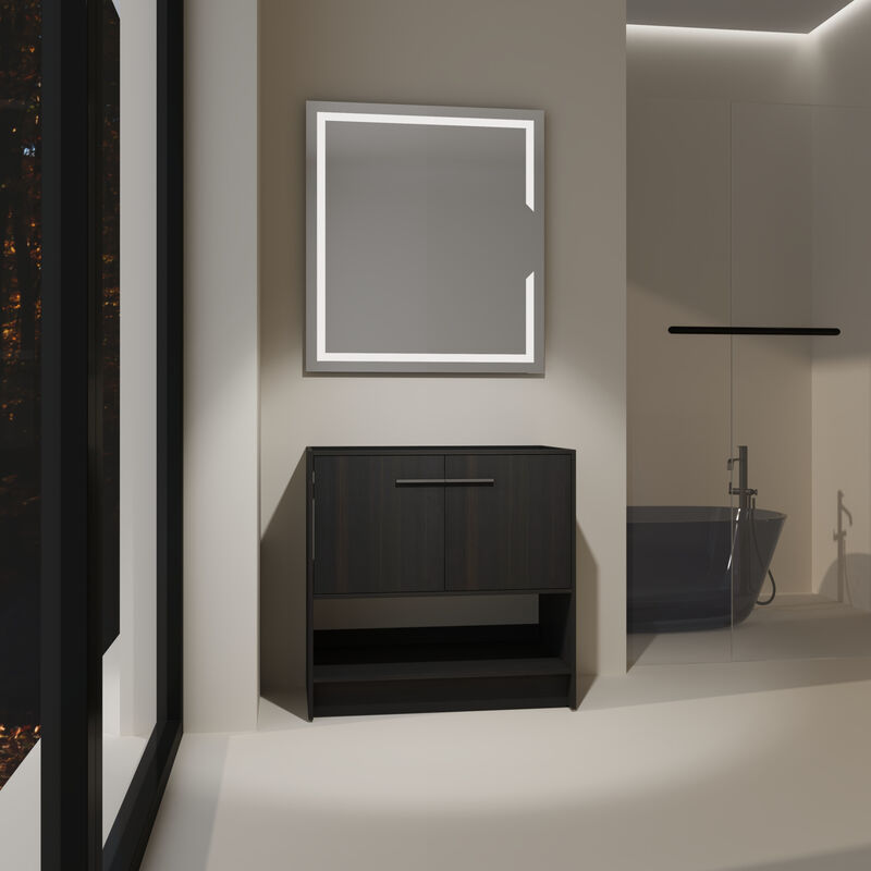 ELEMENT ACE Freestanding Bathroom Vanity, Open Bottom Storage Compartment Scratch Water Resistant Plywood Construction for Bathrooms image number 4