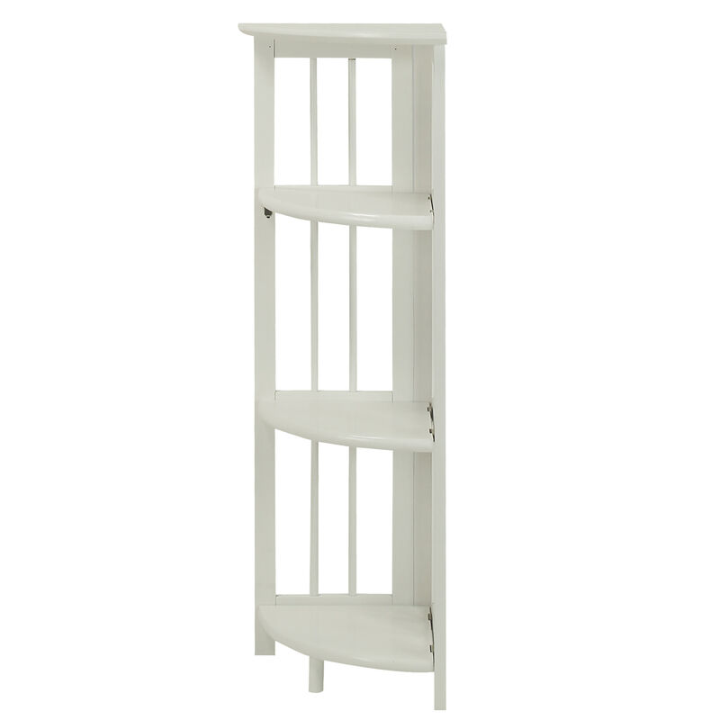 Casual Home 4-Shelves Corner Folding Bookcase, White