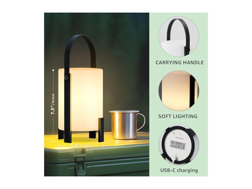 Rechargeable Cordless LED Metal Shower Lamp For Bathroom Patio Outdoor