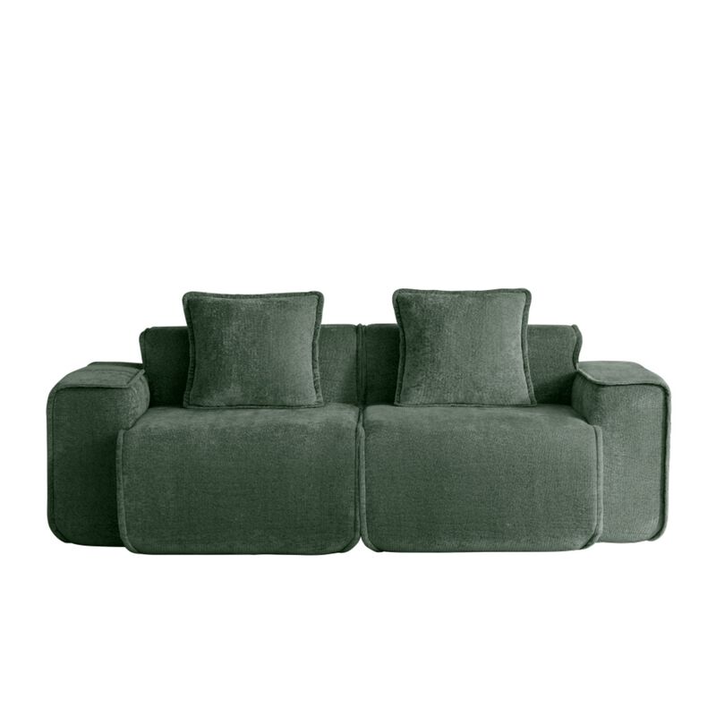 Glaquu Velvet Loveseat image number 0