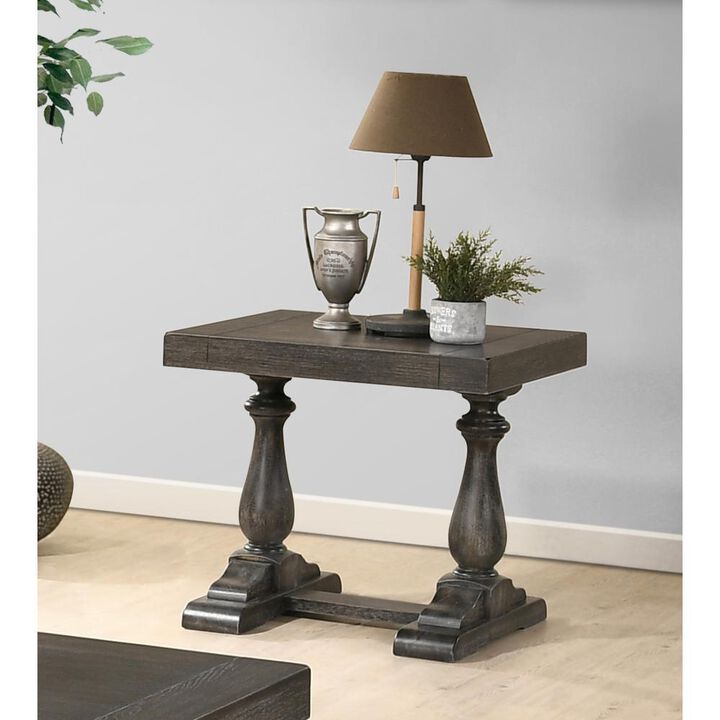 Best Master Furniture Amy 27" Transitional Wood End Table in Dove Gray