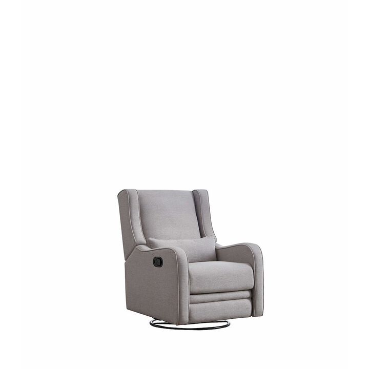 Westwood Design Elsa Fabric Manual Swivel Glider and Recliner in Gray
