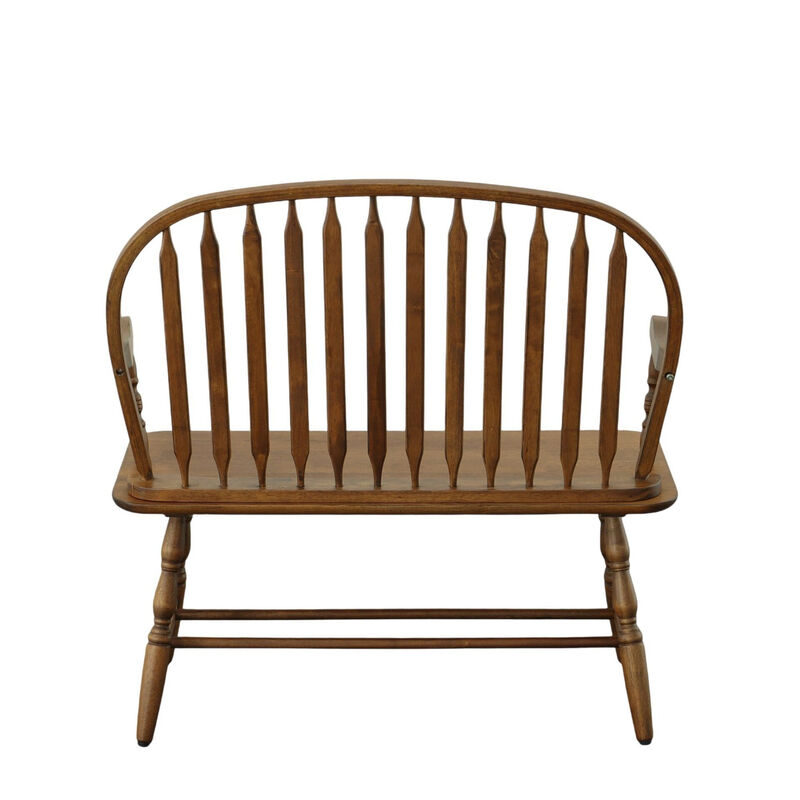 HomeRoots 44" Wood Windsor Spindle Back Bench image number 0