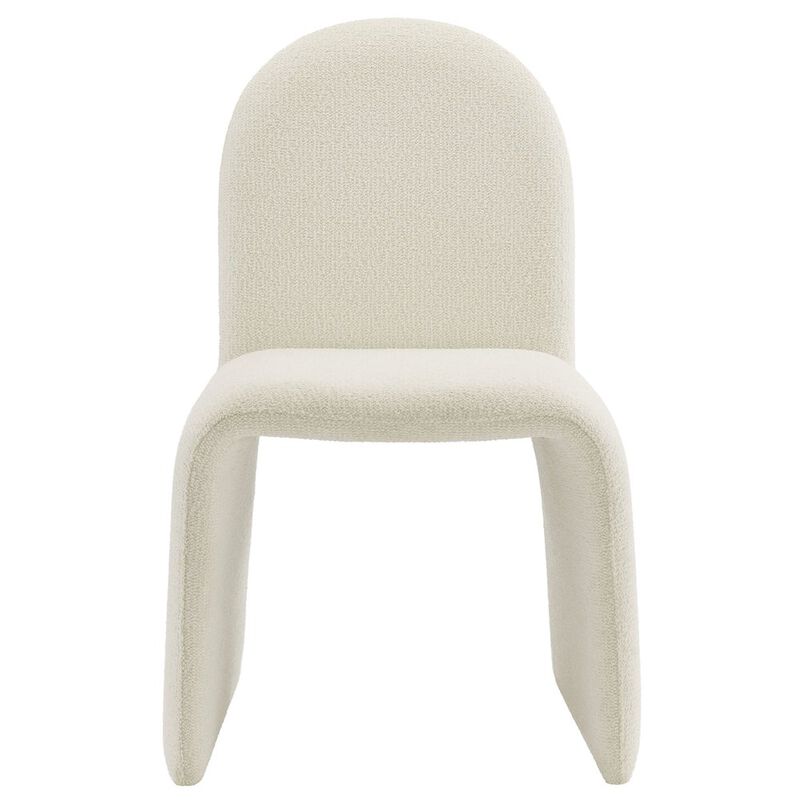 Junia Boucle Upholstered Arch Armless Dining Chair image number 5
