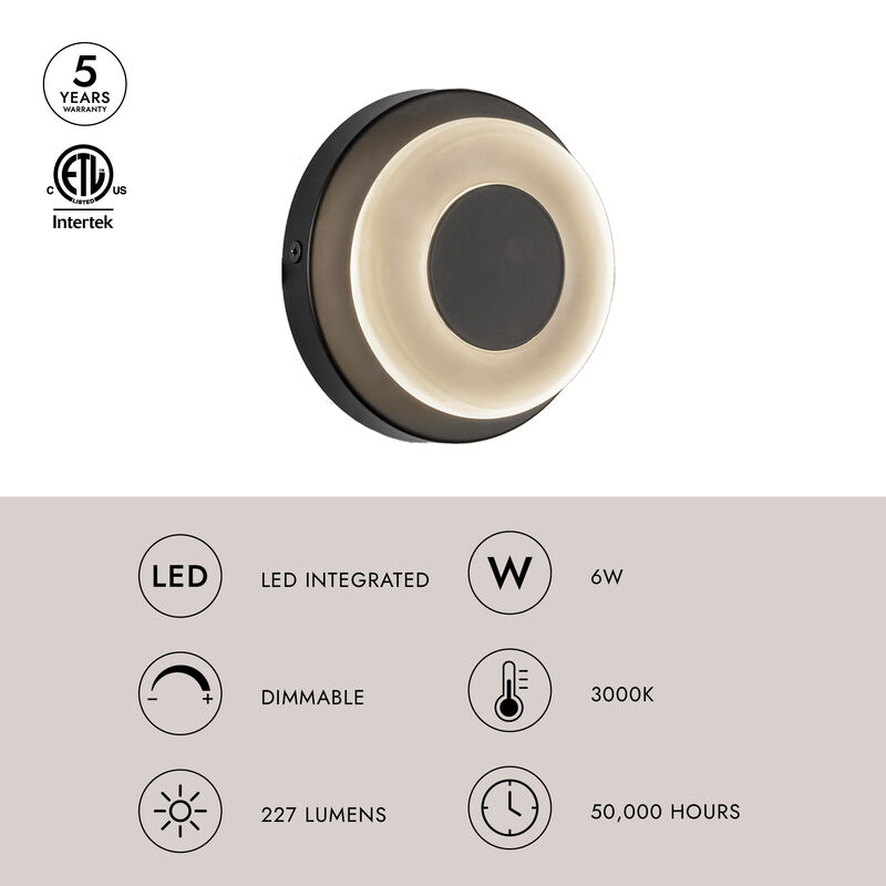 Stephord 4-in Dimmable LED Wall Sconce image number 6