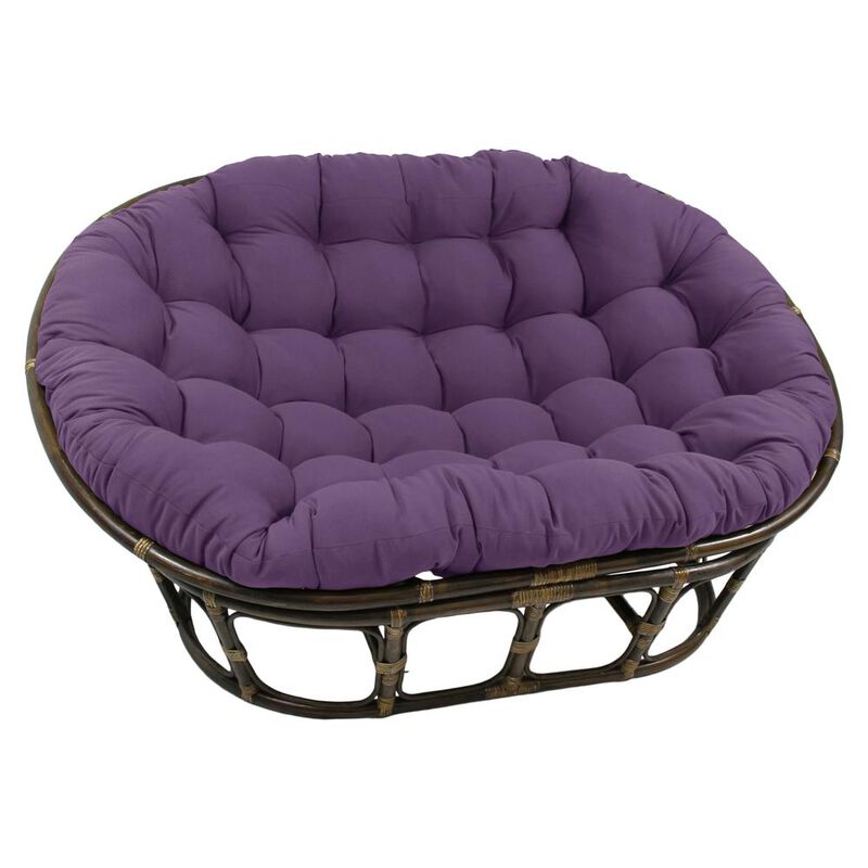 International Caravan Rattan Double Papasan  Chair with Twill Cushion