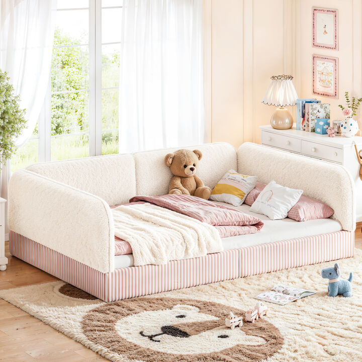 Hemzas Teddy Boucl&eacute; Upholstered Kids Daybed Frame