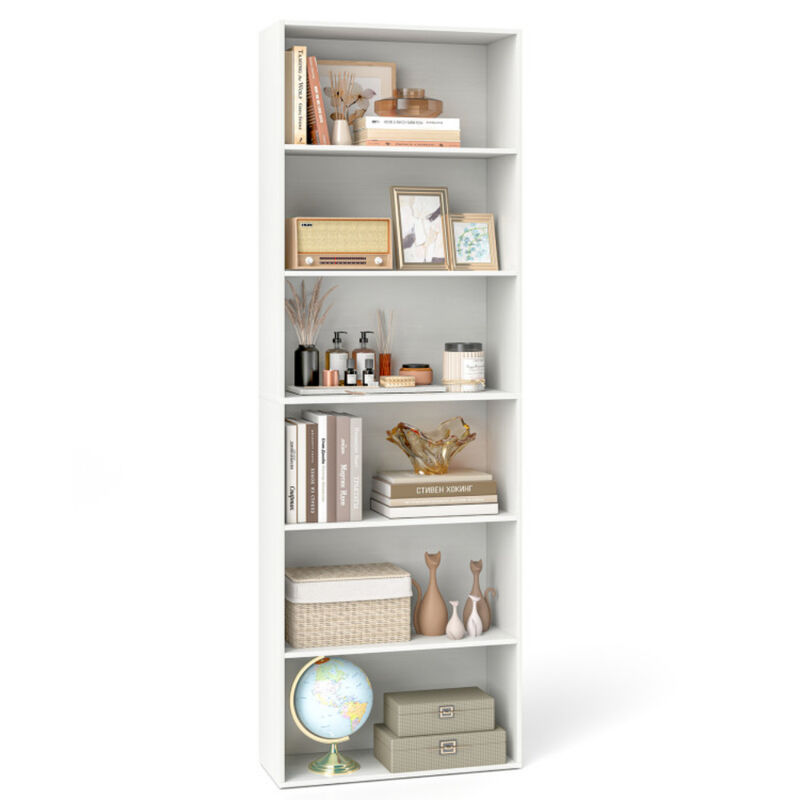 6-Tier Bookcase with 6 Open Shelves and Anti-Toppling Kits