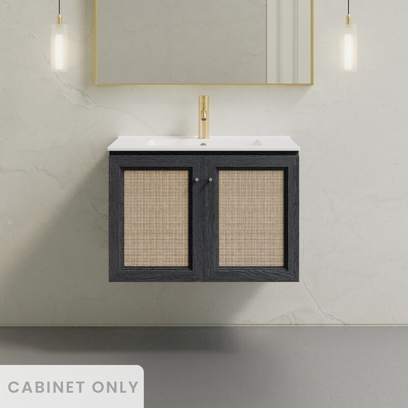 Classe 30" Wall-Mounted Bathroom Vanity in Black Oak without Sink Top image number 1