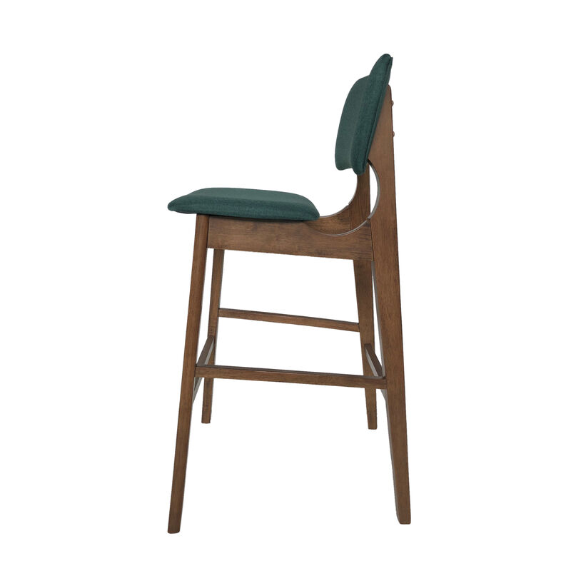 Merax Rubberwood Upholstered Barstool Dining Chairs 2PCS image number 4