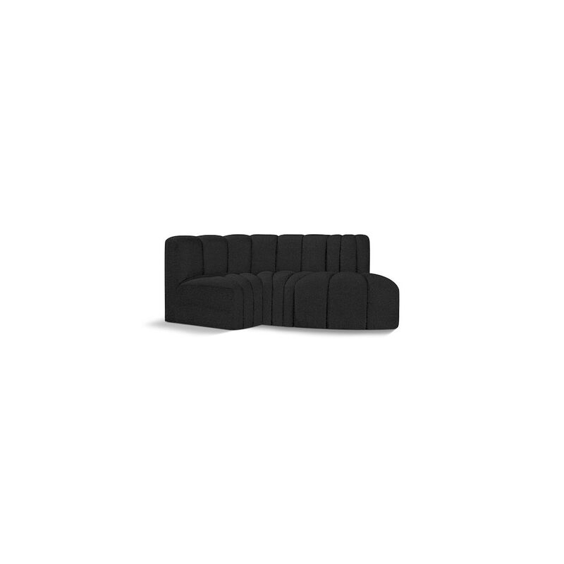 Meridian Furniture Arc Black Boucle Fabric Modular Sofa