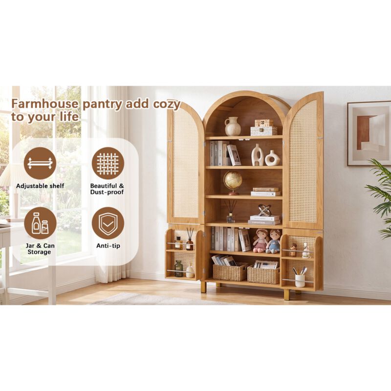 Arched Rattan Door Storage Cabinet image number 3