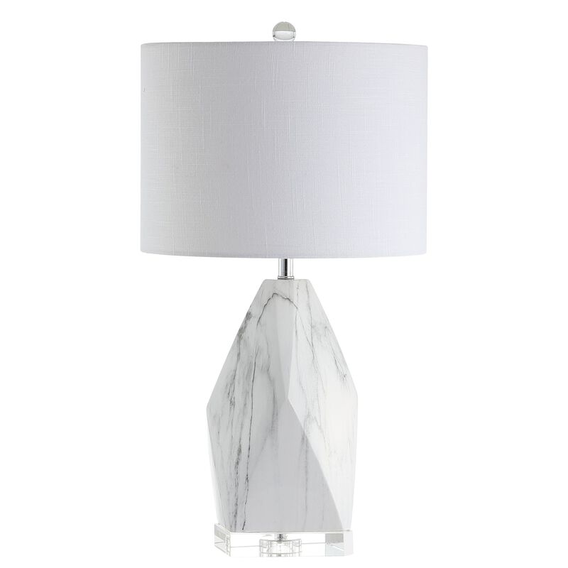 Oslo Ceramic Marble/Crystal LED Table Lamp