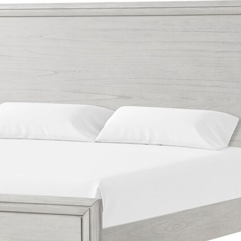 Queen Bedroom Set, White, Nickel Wood, 2 Piece Set with Nightstand image number 3