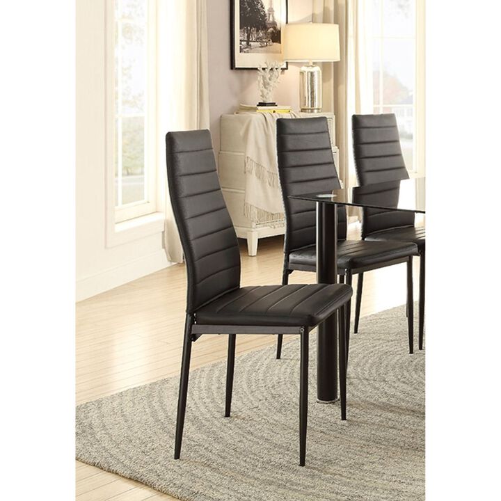 Bi Cast Vinyl Side Chairs With Curvy Backs, Set of 2, Black
