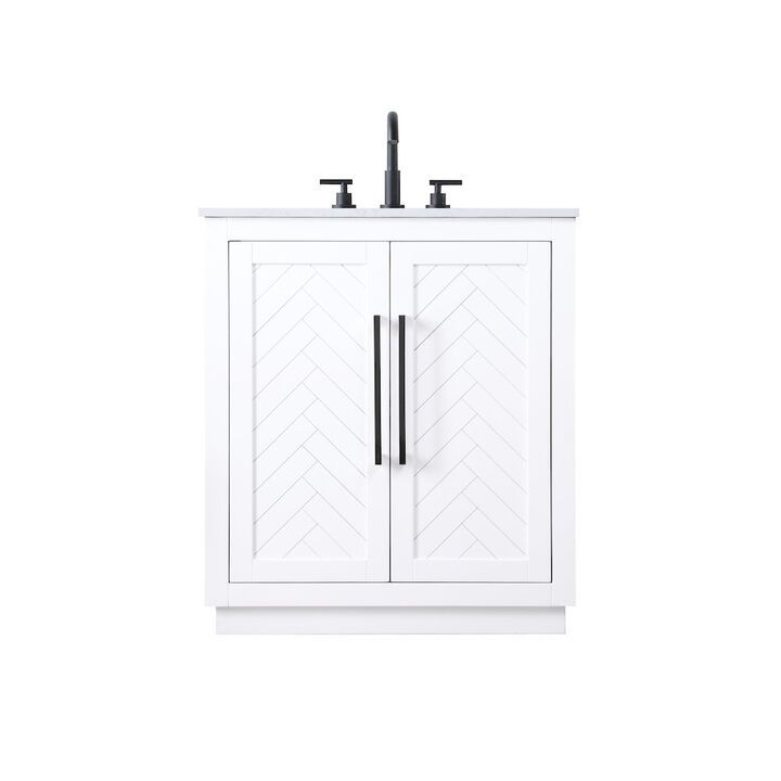 Elegant Kitchen and Bath 30 inch Single Bathroom Vanity in White