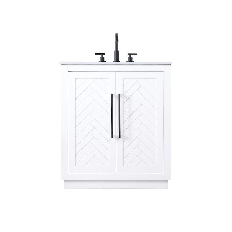 Elegant Kitchen and Bath 30 inch Single Bathroom Vanity in White