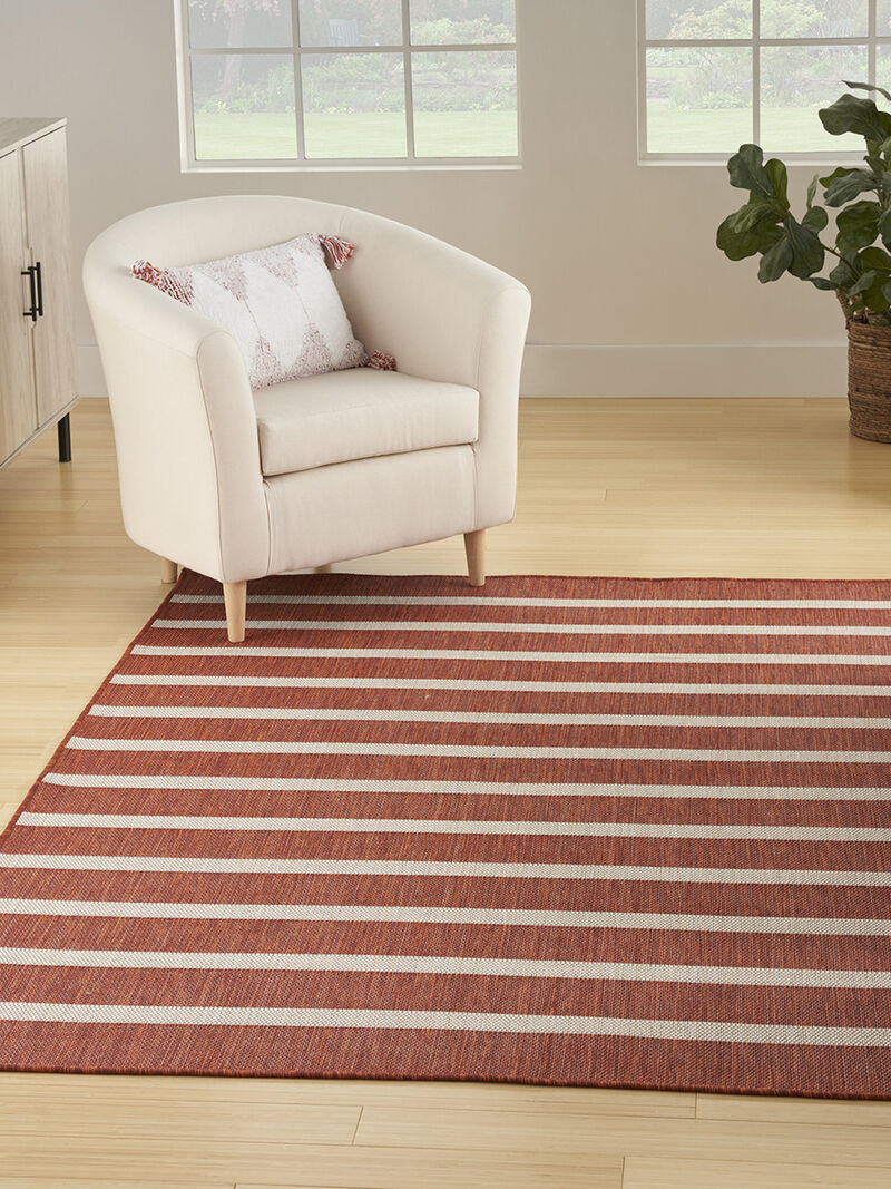 Positano POS03 Terracotta/Ivory 7' x 10' Rug image number 1