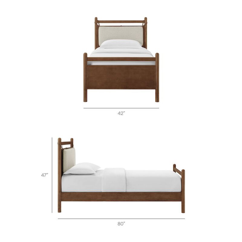 Leni Twin Size Wood Platform Bed Frame image number 2
