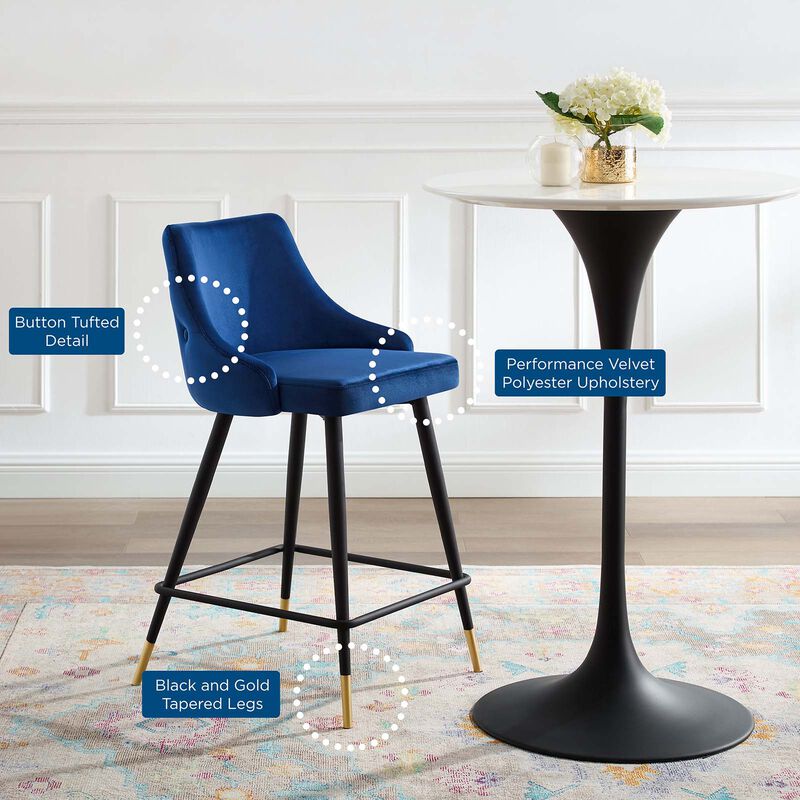 Adorn Performance Velvet Counter Stool Set of 2 image number 7