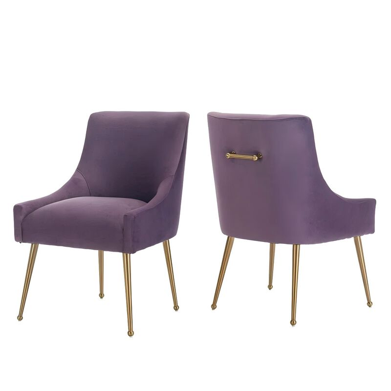 Clihome Velvet Dining Velvet Dining Chairs 2 pc Set