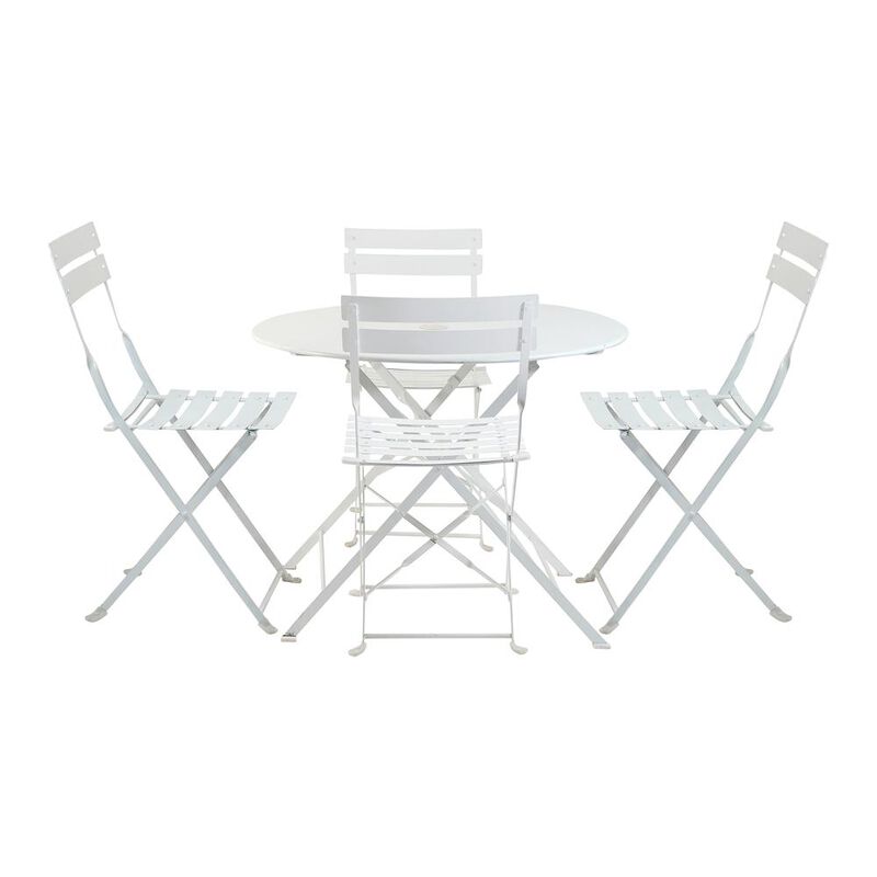Carolina Living Bistro 36 Round Table Outdoor Set - Set of 5 - White