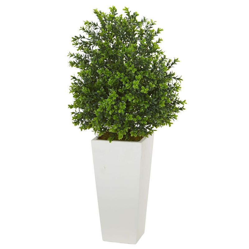 Hivvago Sweet Grass Artificial Plant in White Tower Planter (Indoor/Outdoor)