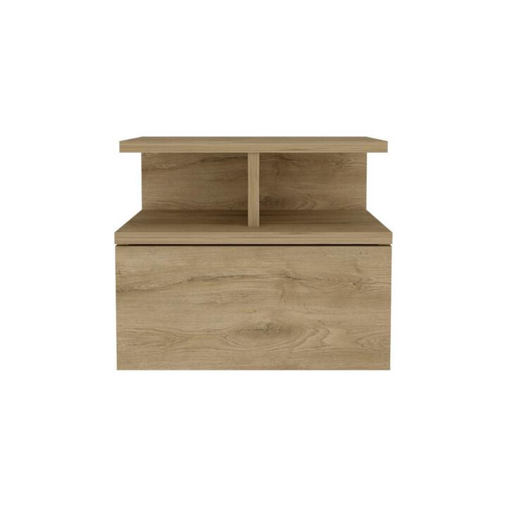 Compact Faux Wood Nightstand &ndash; Single Drawer For Bedroom