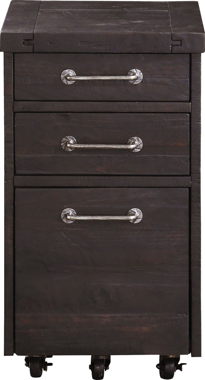 Yosemite Solid Wood Rollling File Cabinet in Cafe