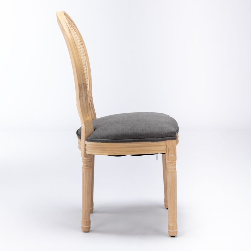 Streamdale Antique Gray Rattan Dining Chair, Set of 2 image number 3