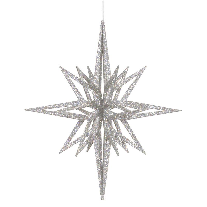 Vickerman 16" Silver Iridescent Star Christmas Ornament image number 0