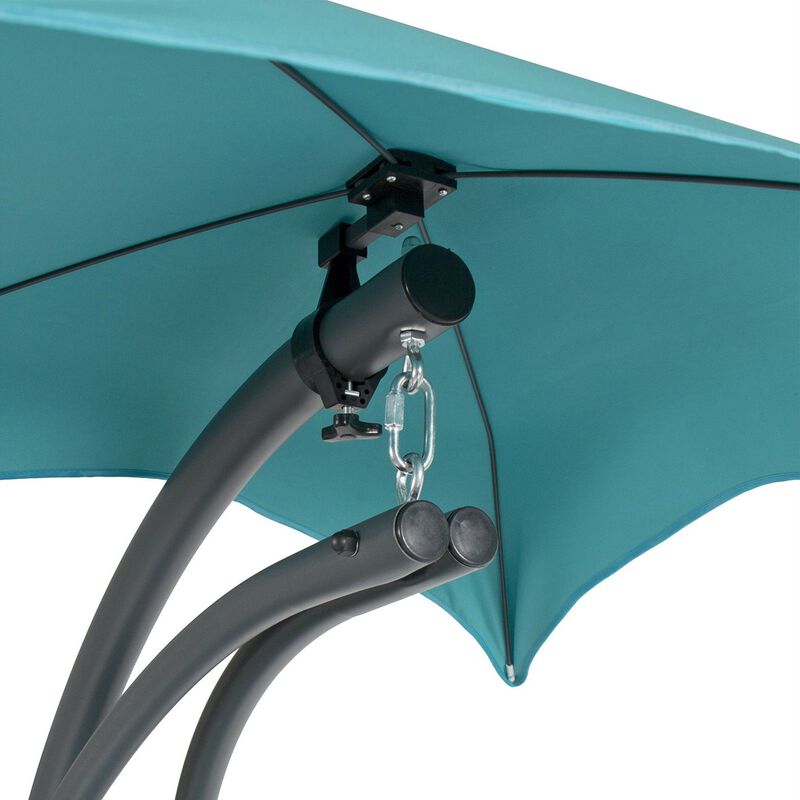Hivvago Teal Single Person Sturdy Modern Chaise Lounger Hammock Chair Porch Swing