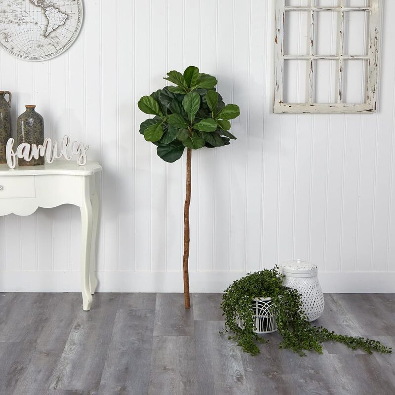 Hivvago 4.5 Feet Fiddle Leaf Artificial Tree (No Pot)
