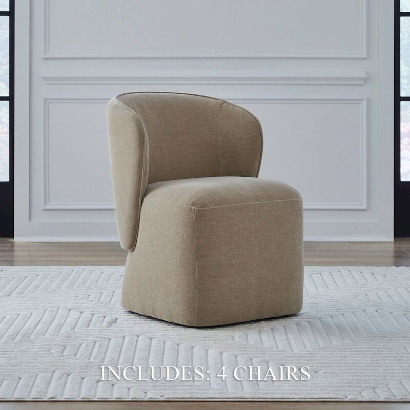 Liberty Furniture Accent Dining Chairs with Castors - Rounded Arm - Wicker Upholstry - Set of Four image number 8
