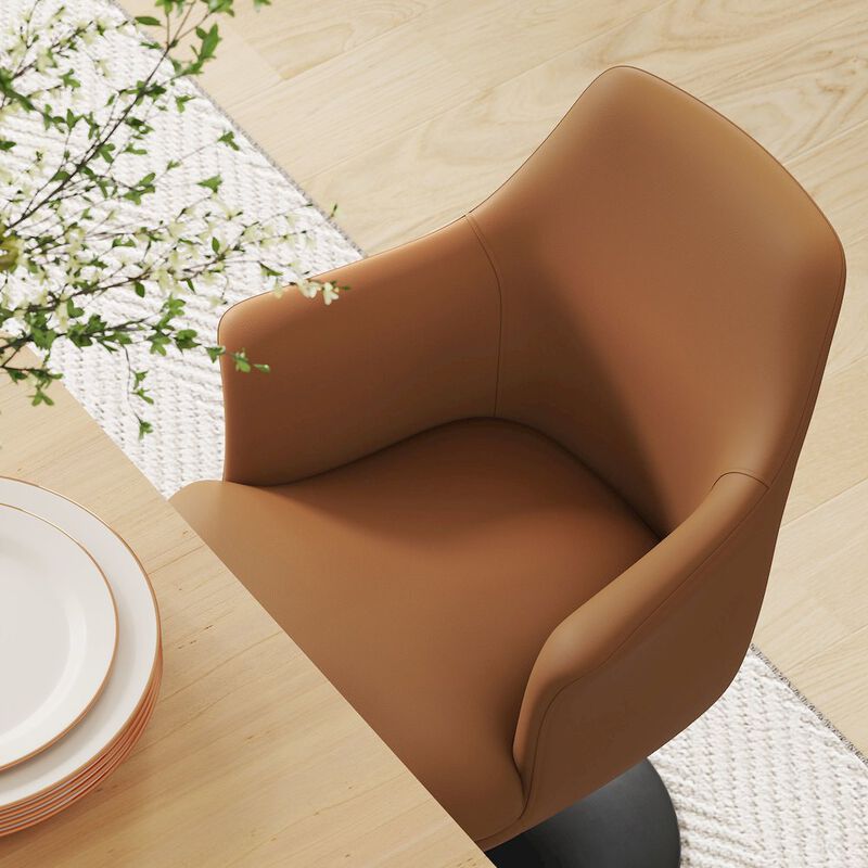 Lippa Swivel Dining Vegan Leather Armchair image number 9