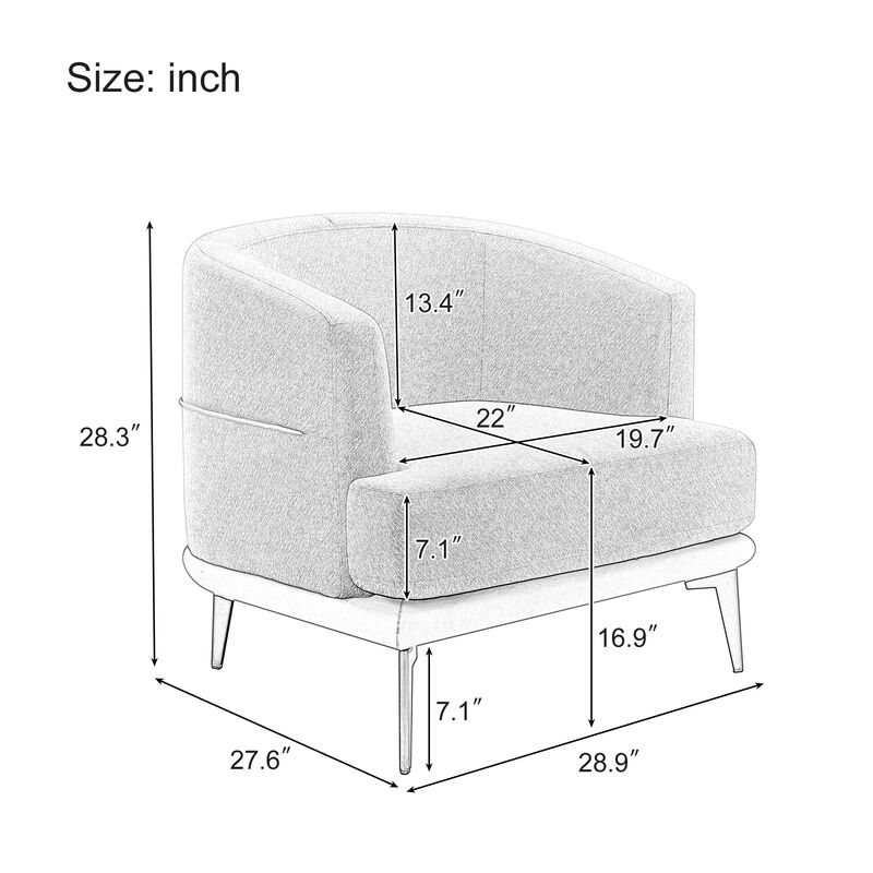 Merax Modern  Barrel Chair Upholstered Accent Chair