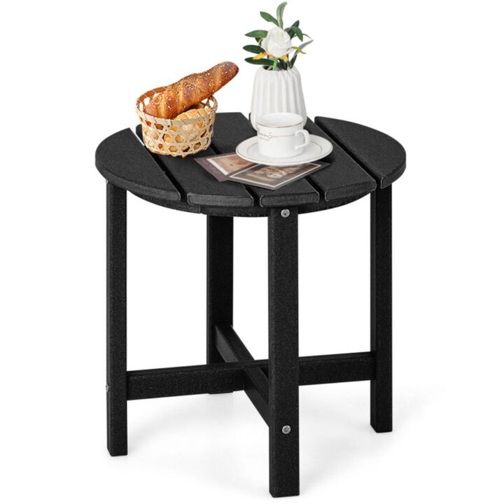 Hivvago 18 Inch Round Weather-Resistant Adirondack Side Table