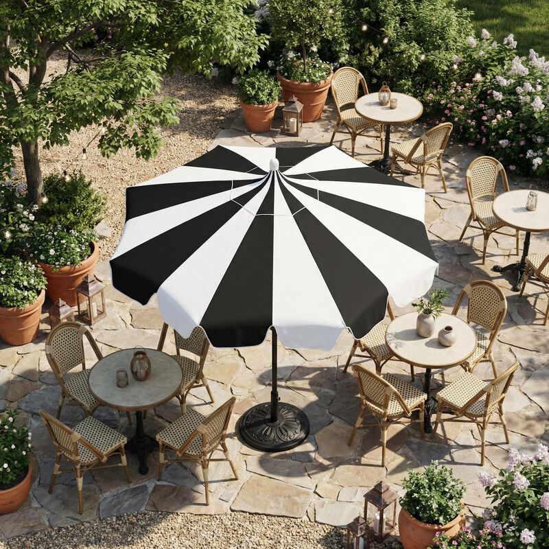 Mondawe 10 ft. Pagoda Patio Umbrella with Crank Lift & Tilt Adjustable in Black image number 2