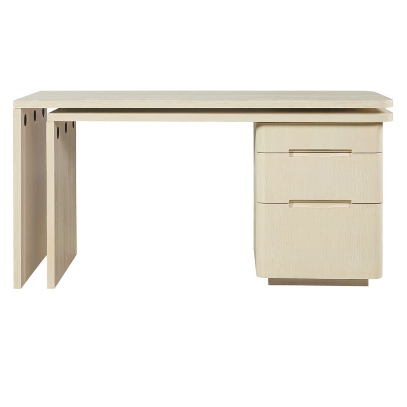 Whisen 90" L-Shaped Desk with 3 Drawers, 360&deg; Rotating Corner Desk, MDF Modern Executive Office Workstation for Home image number 0