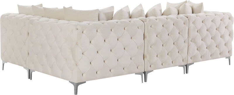 Meridian Furniture Tremblay Cream Velvet Modular Sectional image number 9